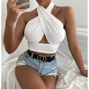 SHEIN Criss Cross Halter Top